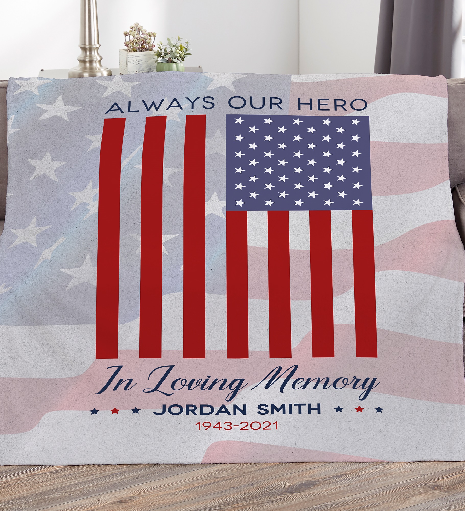 Always Our Hero Personalized Memorial Blanket